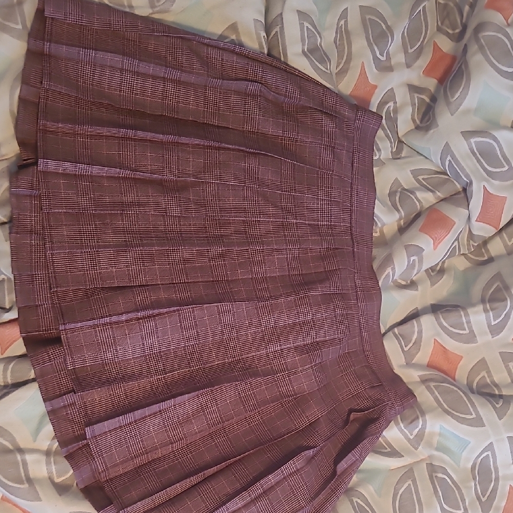 SO Burgundy Plaid Skater Skirt
